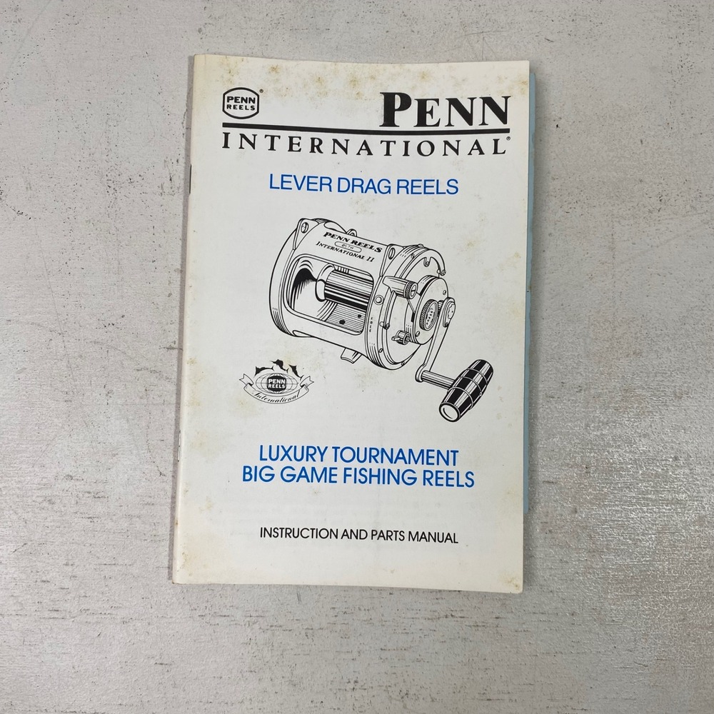 Penn International Lever Drag Reels Instruction Parts Manual Big Game Fishing 96